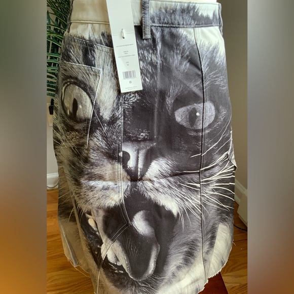 NWT TORY BURCH RARE DENIM CAT PRINT SKIRT 6 - Picture 6 of 10